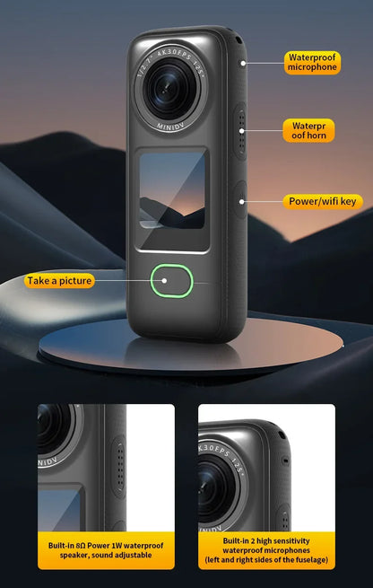 4K Action Camera HD Touch Screen Outdoor Anti Shake Sports DV Handheld Video Recorder Vlog Action Cam Pocket Body Camera