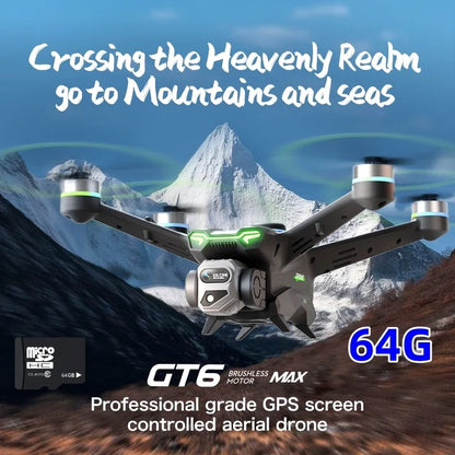 GT6 Professional Drone Long Range Flight Battery Quadcopter 4K HD Wifi Dron Aerial Photography Obstacle Avoidance Aircraft