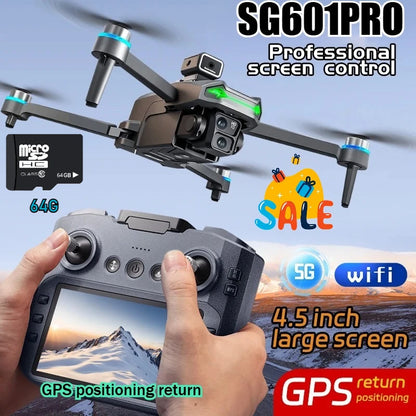 SHOU601PROMAX With Screen GPS Drone Aerial 8K HD Professional Quadcopter Obstacle Avoidance Brushless Remote Control Aircraft