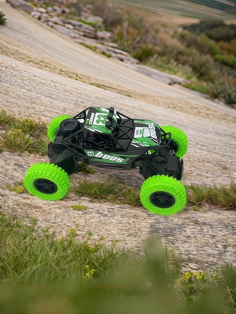 RC High Speed Off-Road Climbing Car 1:18 With Colorful Flashing Lights Rechargeable Durable Rubber Wheels Kids Adults Toys Gifts