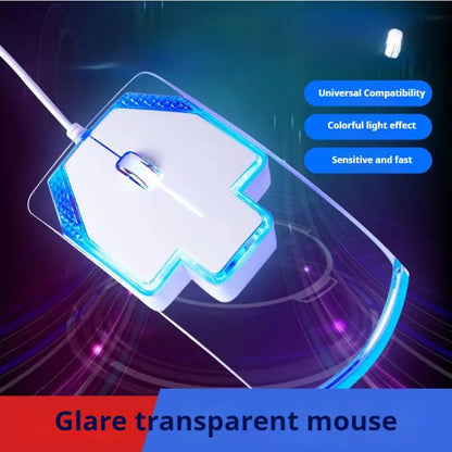 fashionable Wired Transparent Colorful Light-emitting Mouse Ergonomics mute ultra-thin Game Mice For PC Laptop Computer Gifts