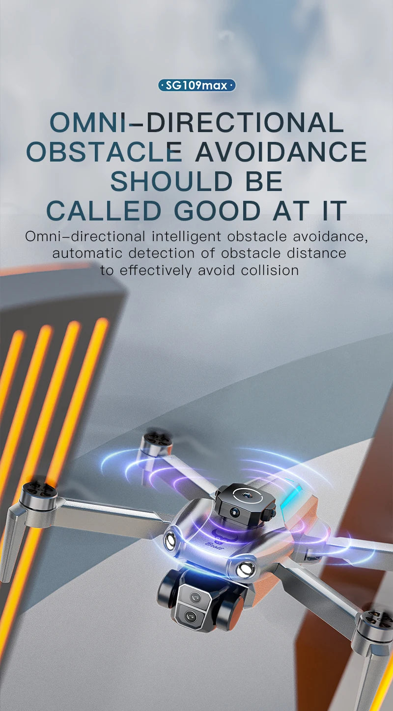 Professional SG109 MAX GPS Drone 8K Camera Aerial FPV Brush Avoiding Obstacle with Large Screen Remote Control Folding Dron