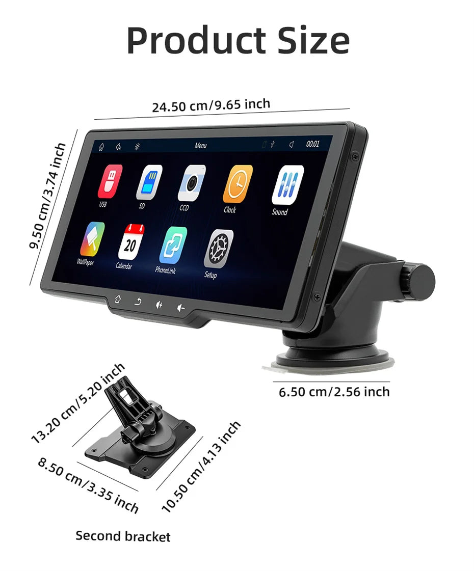Portable Car MP5 Player Smart Stereo Radio Carplay Android Auto 10.26Inch Touch Screen Bluetooth FM Universal Multimedia Monitor