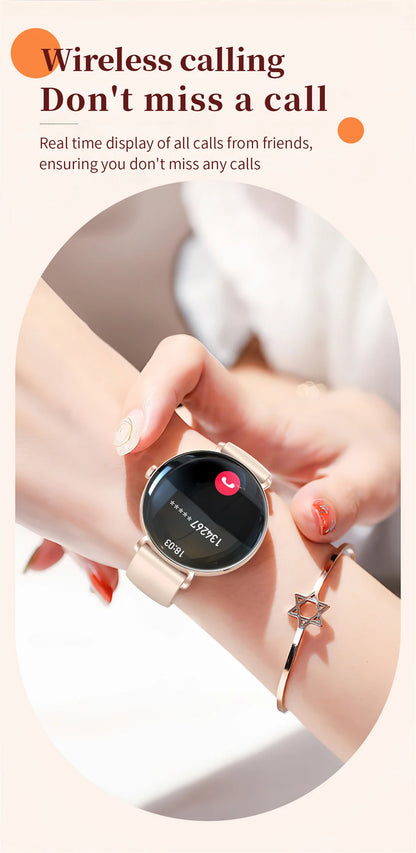 LIGE 2025 New Smart Watch Women 1.43" AMOLED HD Screen Heart Rate Sport Fitness Bluetooth Call Ladies Smartwatch For Android IOS