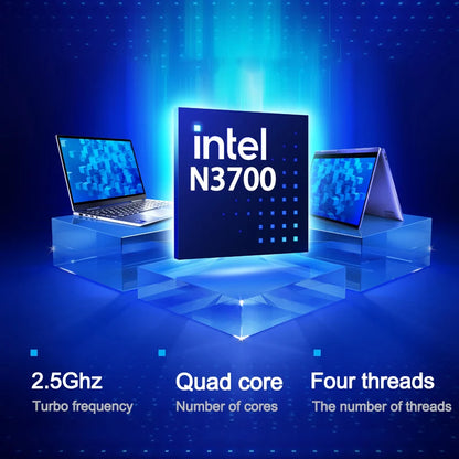 14.1" Slim Bezel Laptop Intel N3700 16GB RAM 1TB SSD Win11 Lightweight Office Entertainment Notebook