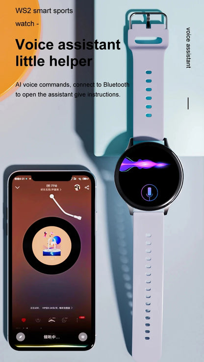 2025 New Women Bluetooth Call Smart Watch Heart Rate Blood Pressure Monitoring Smartwatches IP67 Waterproof Men Smartwatch+Box