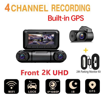 Dash Cam 4*1080P HD for Car DVR 4 Channal 360 Camera 24H Parking Monitor & GPS 5G WIFI Night Vision Auto Video Recorder 512G Max