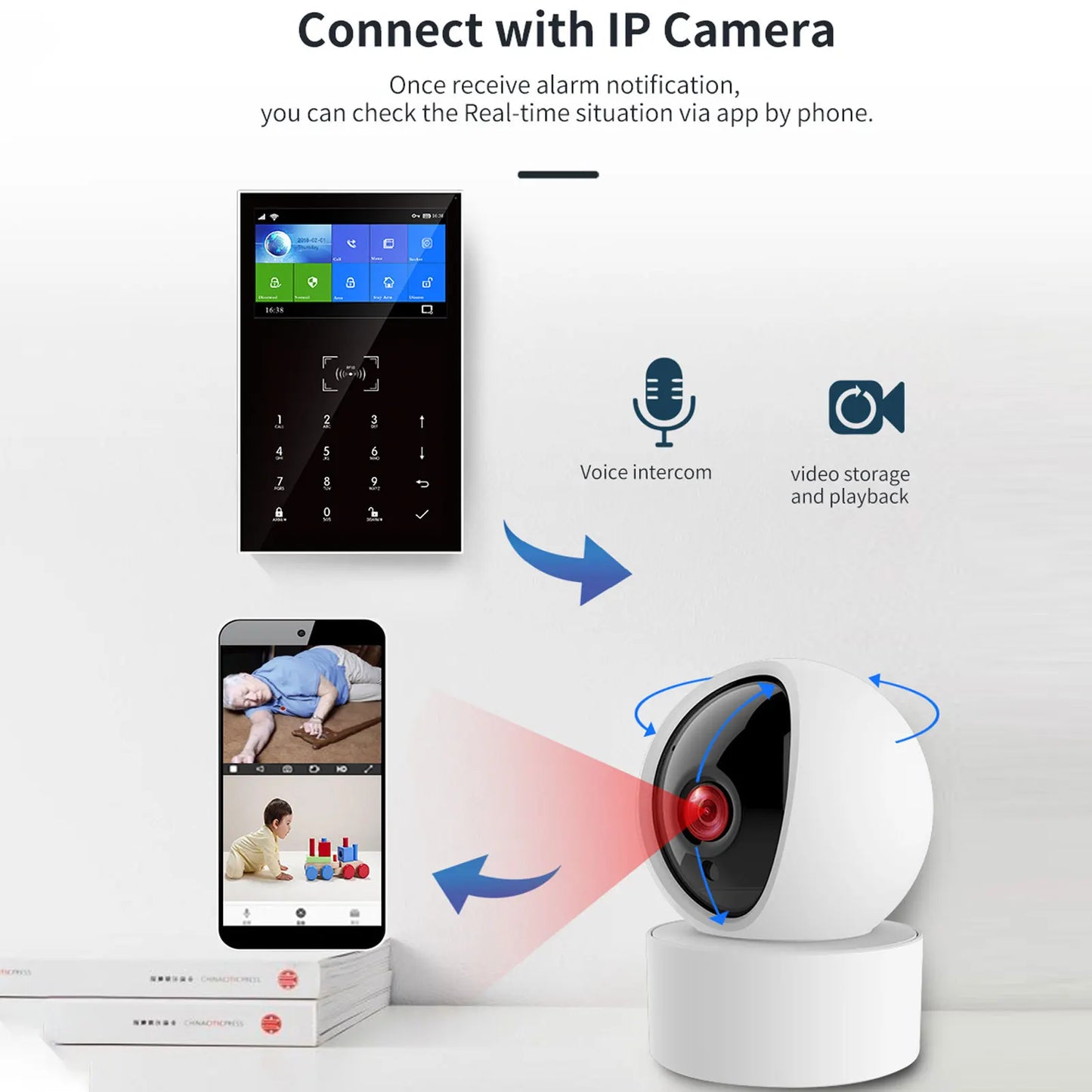 Burglar House Security System Home Security System Wireless WiFi Alarm Burglar System  for Smart Home Home Alarm Kit
