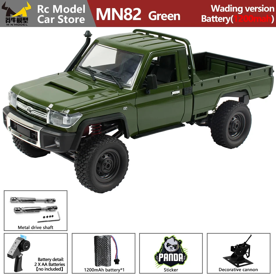 MN MODEL 1:12 4WD RC Panda Off-road Diving Car Adventure Terrain Vehicle Wading Rock Crawler Climbing Gun Truck Toy for Adult