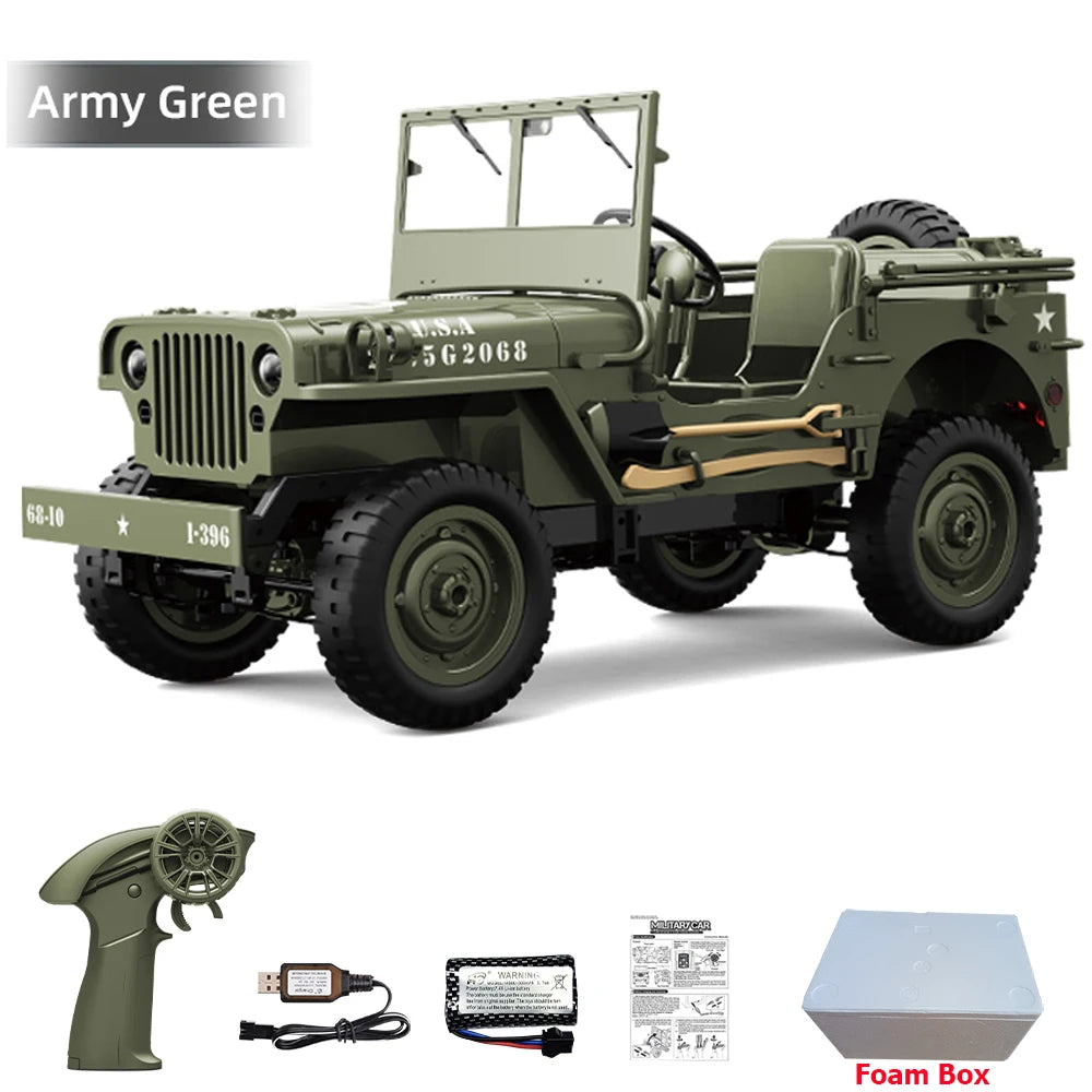 JJRC C8815 RC Car 1/10 WILLYS 1941 4WD RTR RC Crawler 2.4G Remote Control Car Off-road Climbing Military RC Truck Toys Gift
