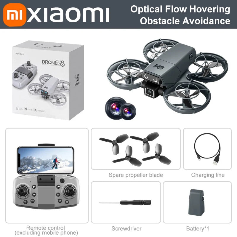 Xiaomi V86 Mini RC Drone 8K Aerial HD Intelligent Obstacle Avoidance Screen Remote Control Brushless Power GPS Helicopeter UAV