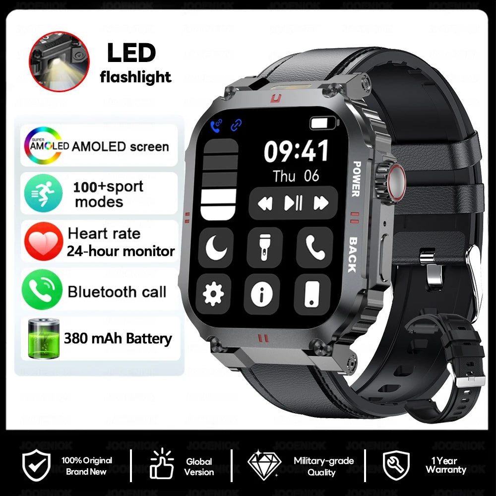 Men's Outdoor Sports Bluetooth Call Smart Watch 1.91 Inch Full Screen Touch Flashlight 110+ Sport Mode Smartwatch 2025 New
