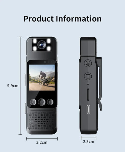 New 1080P HD Body Sports Camera WiFi Back Clip Police Camera for Law Enforcement Outdoor Sports Vlog Recorder with Fill Light