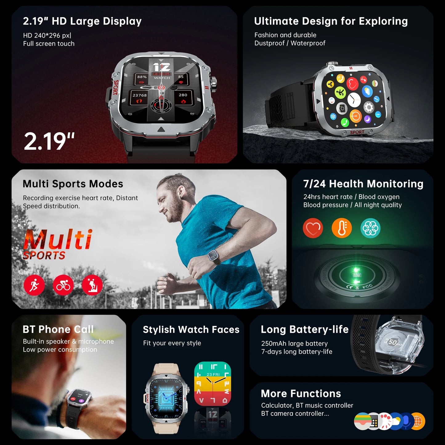 Smart Watch, Supports Answering Phone, 100+ Sports Mode, Sleep Tracking, Suitable for Men and Women, Compatible with iPhone and