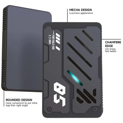 Portable External Hard Drive 1TB 750G 500G 320G 250G 160G USB3.0 USB3.1 2.5" Mecha RGB Storage Disk for PC PS5 PS5 Xbox Laptops