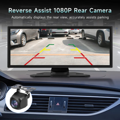 11.26 inch IPS Touch Screen Multimedia Video Player Portable 4K Car DVR Wireless CarPlay Android Auto Dual Lens Driving Recorder