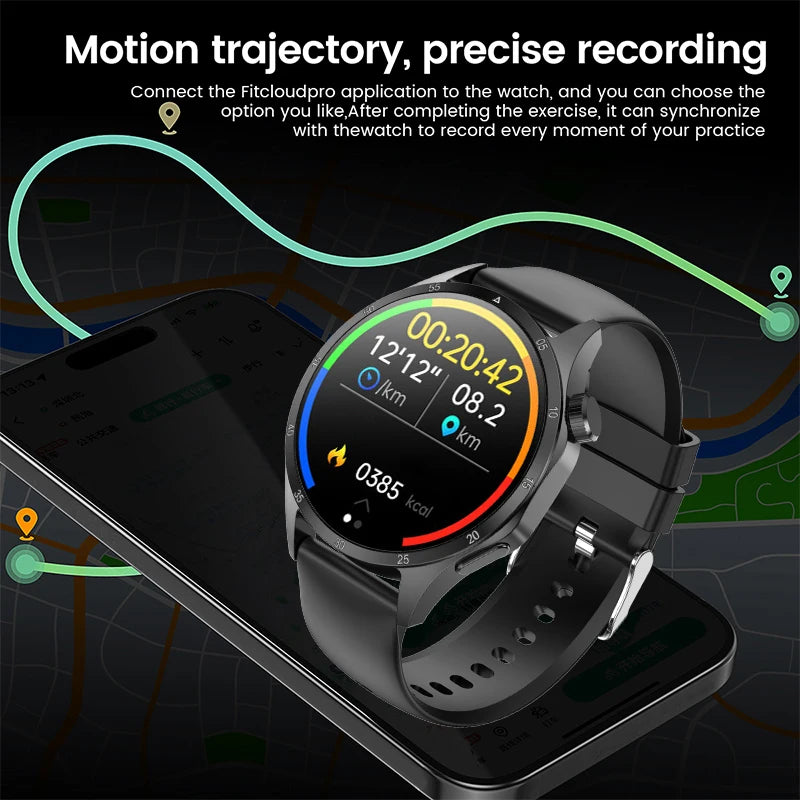 2025 New Mens Smart Watch 360 * 360 Bluetooth Call Smartwatch AMOLED Screen GPS Smart Watches NFC Waterproof Smart Watch for Men