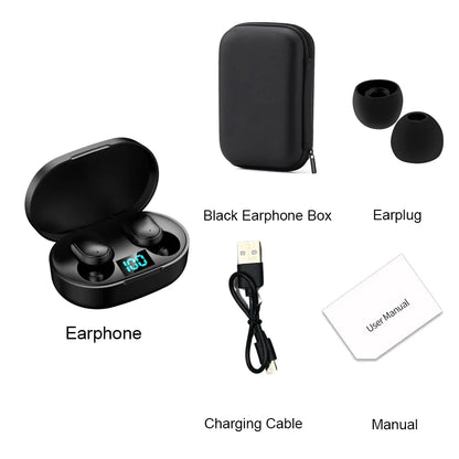 E6S TWS Bluetooth Earphones Wireless Bluetooth Headset Noise Cancelling Headsets With Microphone Headphones For Xiaomi iphone