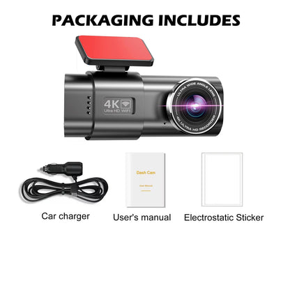 Dash Cam Cars 4K Front and Rear Camera Car Dvr WIFI GPS Car Camera for Vehicle Video Recorder Rear View Camera Parking Monitor