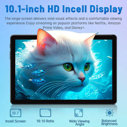 Tablet 10.1 Inch, 2025 Android 15 Tablets, 12GB+128GB, 1TB Expand, Widevine L1 Compatible Octa-Core Tablet with 6000mAh Battery
