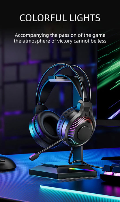 Goldpo G20 Gaming Headphones For PC/PS4/PS5 7.1 Surround RGB Gaming Headset Gamer USB Wired Headphones with Noise Cancelling Mic
