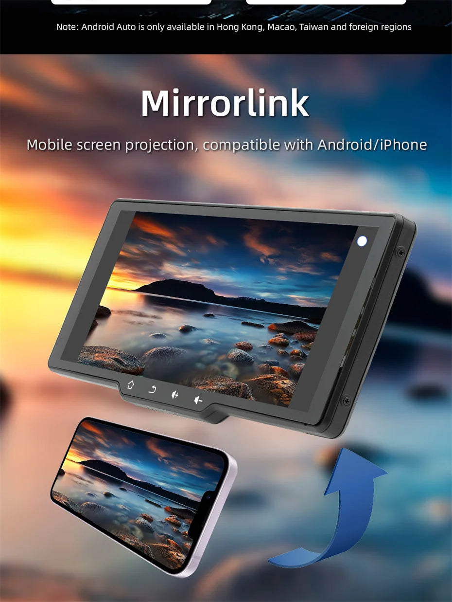 Portable Car MP5 Player Smart Stereo Radio Carplay Android Auto 10.26Inch Touch Screen Bluetooth FM Universal Multimedia Monitor