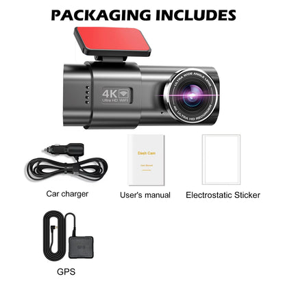 Dash Cam Cars 4K Front and Rear Camera Car Dvr WIFI GPS Car Camera for Vehicle Video Recorder Rear View Camera Parking Monitor
