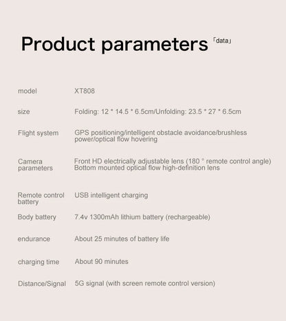 XT808 Drone GPS Professional 8K Camera with Screen Remote Control 5G WiFi FPV Dron Brushless Obstacle Avoidance RC Quadcopter