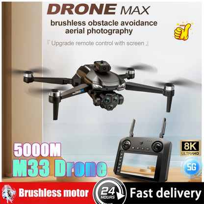 2025 New M22 M33 MAX Drone 5KM 8K Professional HD Camera Aerial Photography 360° Obstacle Avoidance Brushless FPV Quadcopter Toy
