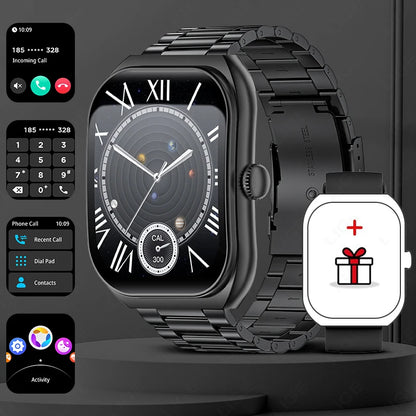 LIGE 2025 Smart Watch For Android IOS Phone 2.01" 3D Curved Screen Bluetooth Call Blood Oxygen Heart Rate Smart Watch Women Men