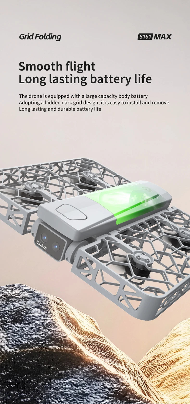 Original Mini Drone Flying Camera S161 RC Dron 8K HD Aerial Photography Pocket UAV with Screen Control Brushless Full Enclosure