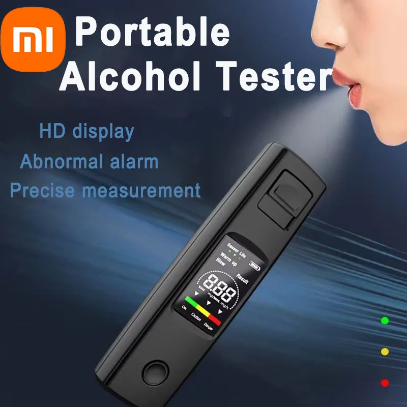 Xiaomi Alcohol Detector Portable Professional High Sensitivity Type-c Charging Breathalyzer Drunk Driving Car Electronic Tool