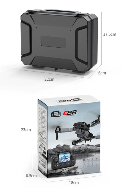 New E88Pro Screen Controlled Drone Remote Control with Display Quadcopter Optical Flow Dual Camera Aerial Photography Aircraft