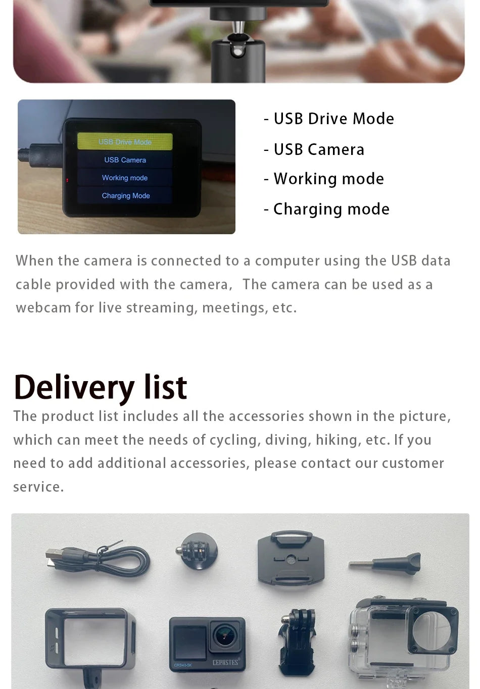 CERASTES Action Camera 5K 4K 60FPS WiFi Anti-shake Dual Screen 170° Wide Angle 30m Waterproof Sport Camera with Remote Control