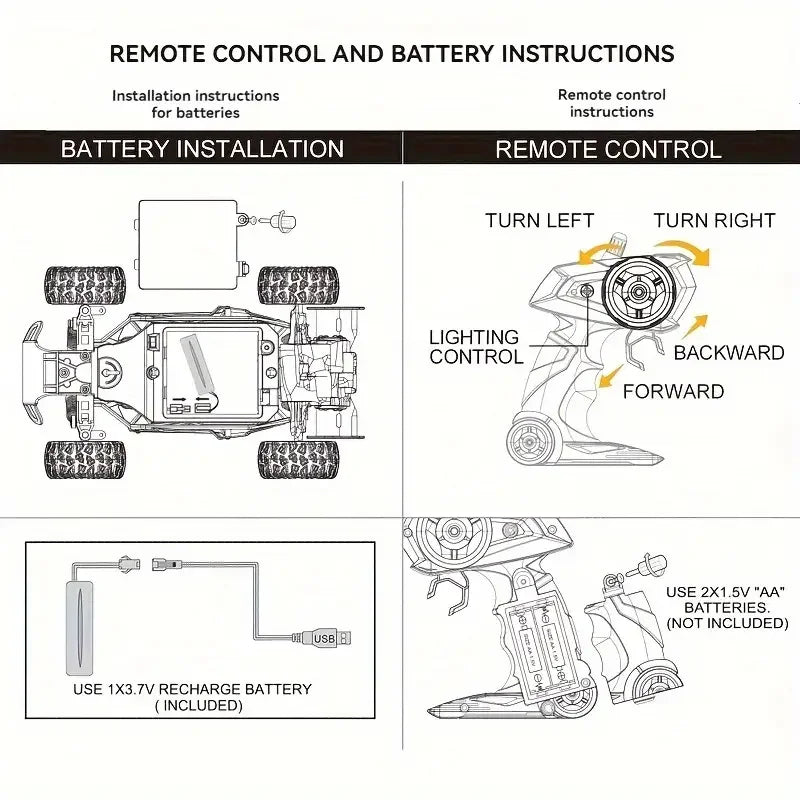 New RC Car 1:16 2.4Gh 20KM/H Model With LED Lights 2WD Off-road Remote Control Climbing Vehicle Outdoor Cars Drift Toys Boy Gift