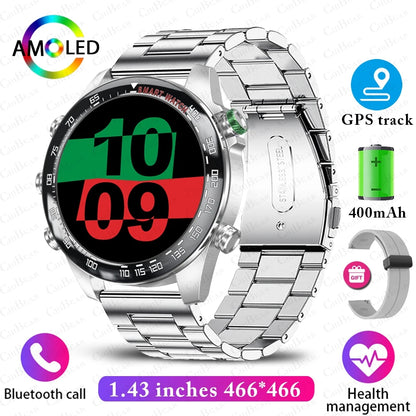 Men's Business Smart Watch AMOELD HD Screen Bluetooth Call Smartwatch NFC GPS Sports Smartwatch 2025 New