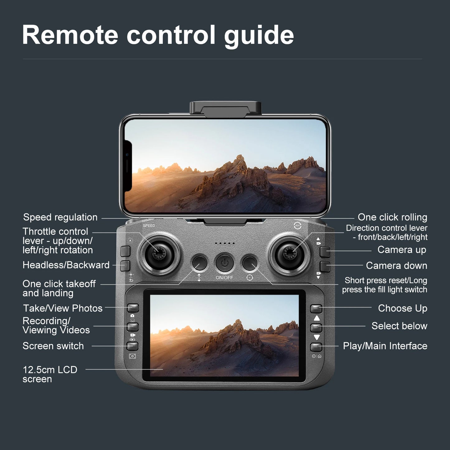 E88GT 4.3-inch Large Screen Drone Brushless Dual Camera Aerial Photography 8K HD Optical Flow Remote Control Aircraft Boy Gift