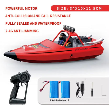 TY725 RC Boat TURBOJET PUMP High-Speed Remote Control Jet Boat Low Battery Alarm Function Adult Children Toys Gift