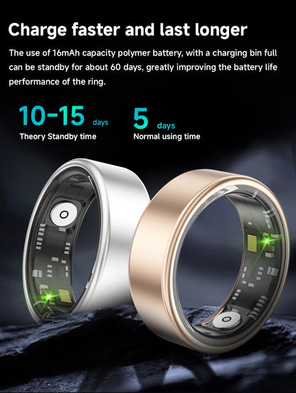 Smart Ring with Long Battery Life Lightweight Design Health Tracking Heart Rate and Blood Oxygen Monitoring Sleep Recording