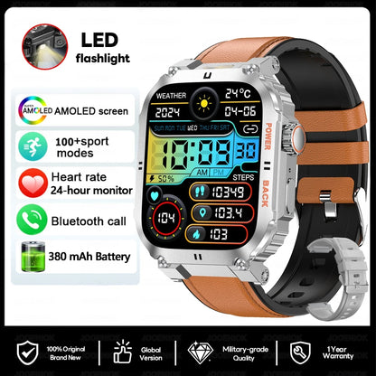 Men's Outdoor Sports Bluetooth Call Smart Watch 1.91 Inch Full Screen Touch Flashlight 110+ Sport Mode Smartwatch 2025 New