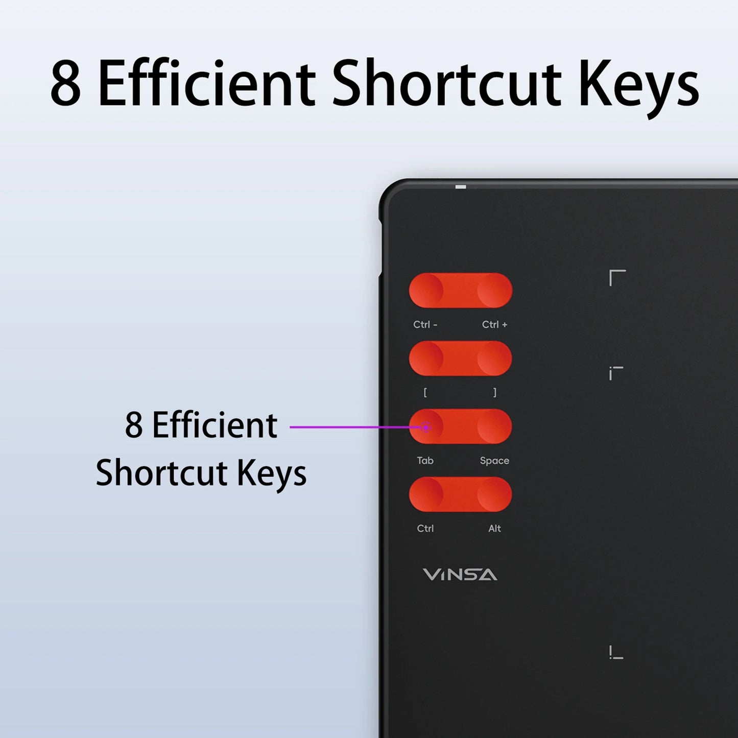 Graphics Drawing Tablet 7.6 x 5.6in Digital Art Tablet Supports 16384 Levels w/ 8 Hot Keys and Battery-free Pen Windows Android