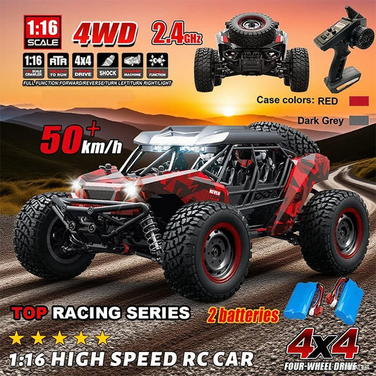 SCY 16106/Pro 4WD Remote Control Car With LED Off Road 4x4 RC 50KM/H High Speed Buggy Truck Super Desert Racing Toy Kids Adults