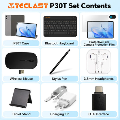 Teclast P30T Android 14 Tablet, 10.1 Inch 1280X800, 10Gb Ram (4Gb+6Gb Expansion), 128Gb Rom(Support Tf 1Tb)