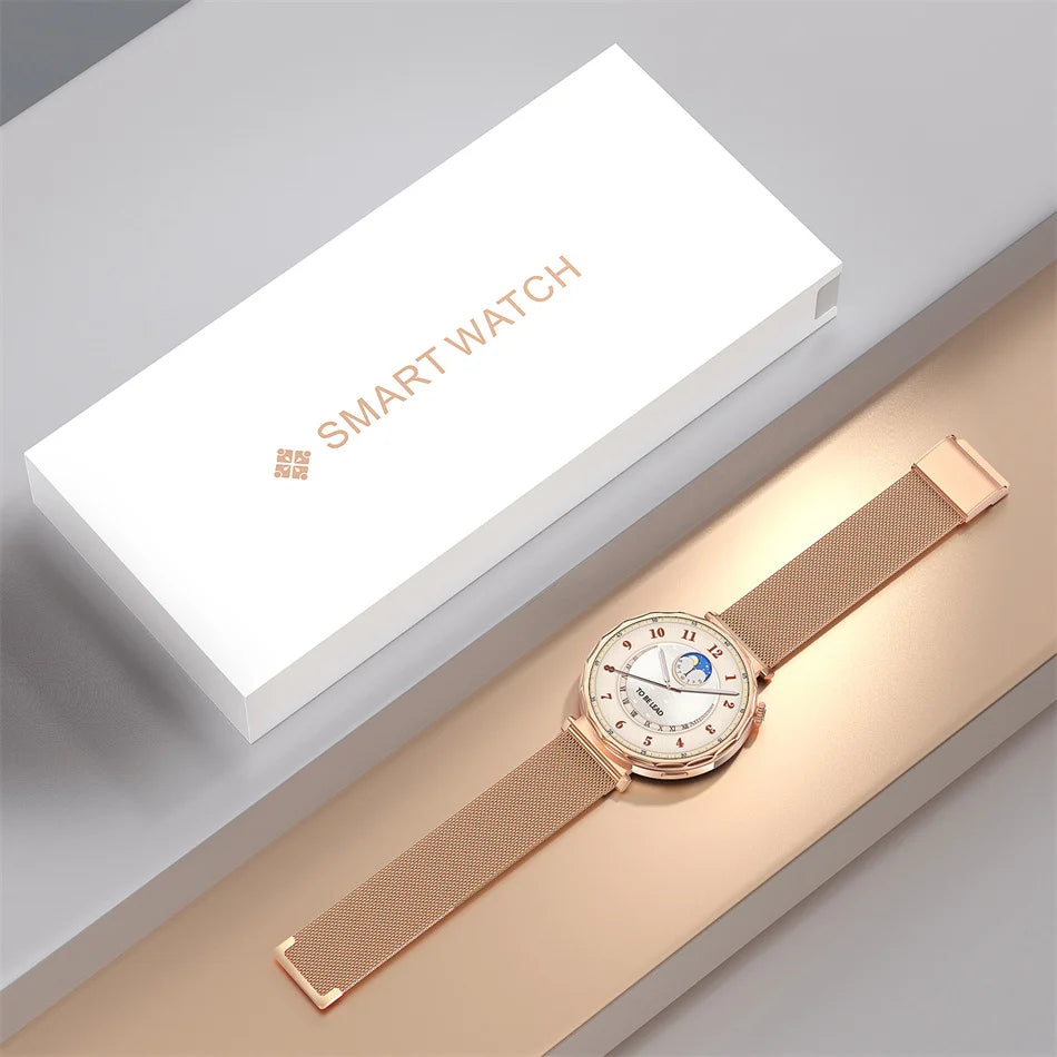 2025 New Fashion Bluetooth Call Smart Watch Women AMOLED HD Screen Health Monitoring 100+ Sports Mode Smartwatches IOS