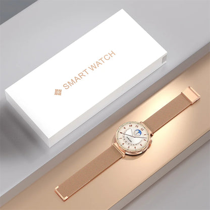 2025 New Fashion Bluetooth Call Smart Watch Women AMOLED HD Screen Health Monitoring 100+ Sports Mode Smartwatches IOS