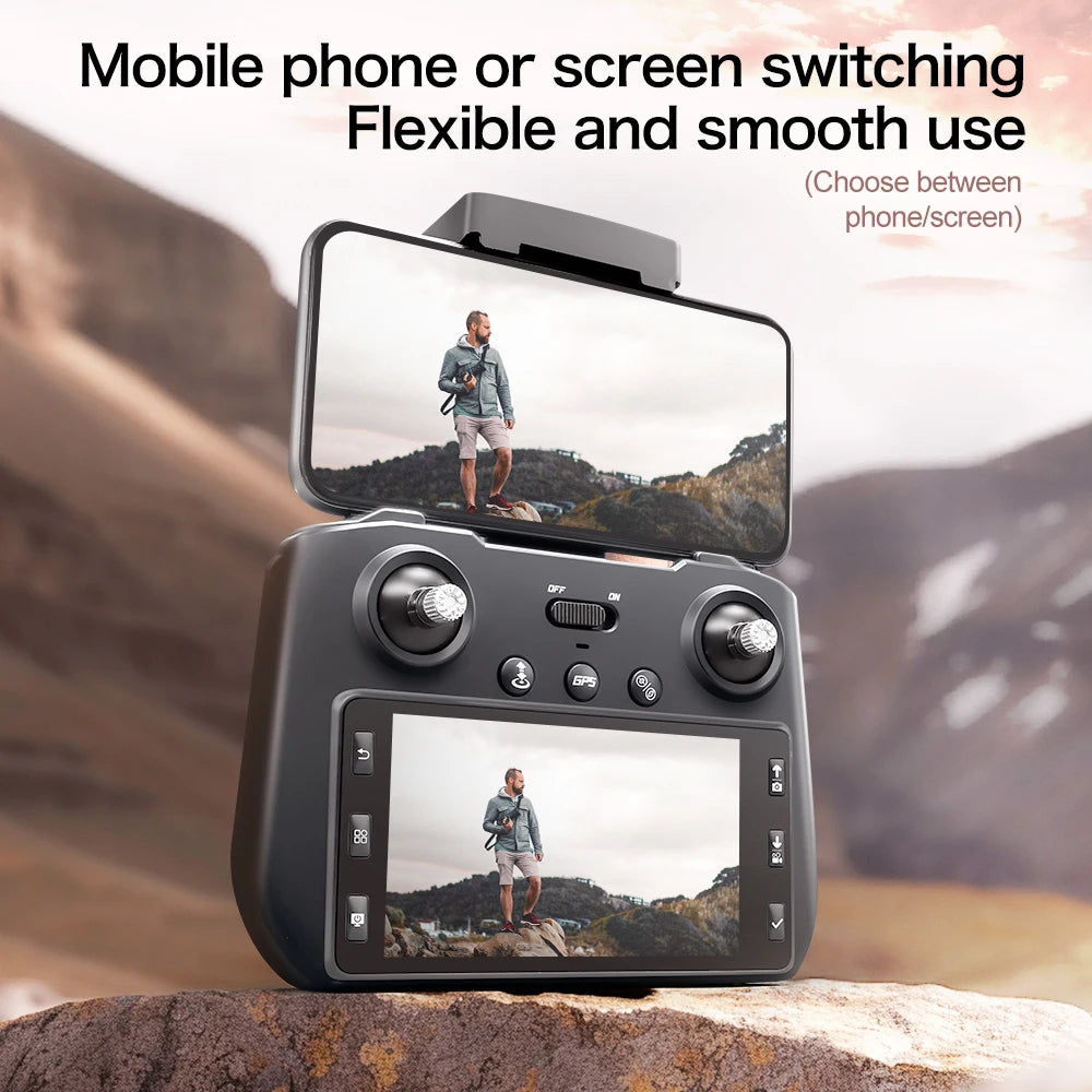 NEW XT808 4.5-Inch Larges Screen Control Drones 8K Professional HD Dual Cameras Brushless Obstacle Avoidances Foldable Quadcopte