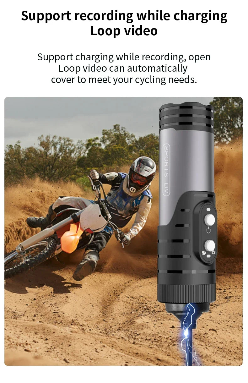 4K Full HD Wifi Portable Camera Waterproof and Anti Shake Sports Cameras Bicycle Motorcycle Helmet Cam Flashlight Camcorder