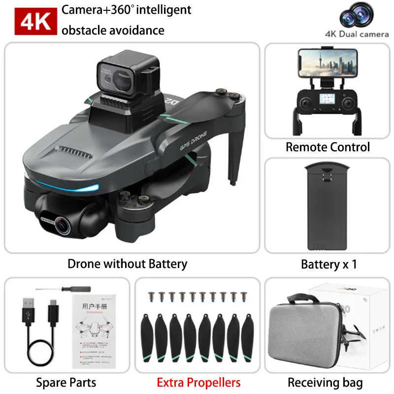 Drone GPS 8K L200 PRO MAX Professional 2-Axis PTZ HD Dual Camera 5G WIFI FPV 360° Laser Obstacle Avoidance Brushless Motor Dron