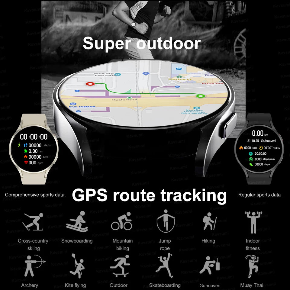 2025 New Watch 6 Pro Customized Watch Face Voice Call smartwatch Men GPS Sports Fitness Tracker Women Smart Watch IOS Android