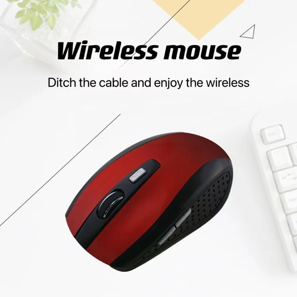 2.4G USB Red Optical Wireless Mouse 6D for Computer Laptop Gaming Mice Ergonomically-designed Wireless Mouse